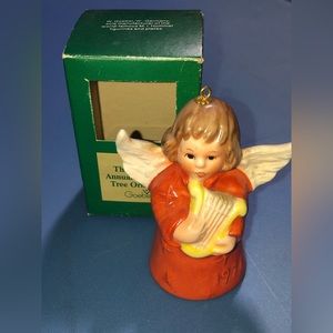 Goebel Angel Bell W/Harp Red 1978 Third Edition